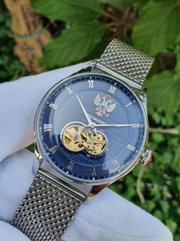 Đồng hồ Nga Tổng thống 6500150-DKL măt xanh vỏ thép dây kim loại