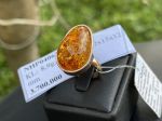Nhẫn hổ phách Baltic tự nhiên màu vàng cognac NHP040622-03