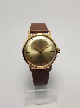 Vostok Đồng hồ bọc vàng Au20 Liên Xô máy cơ lên giây 18 chân kính
