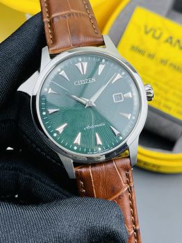 Đồng hồ Nam Citizen NK0001-25X Automatic Dây Da Nâu Mặt Xanh Lá thuộc bộ sưu tập Parawater Kuroshio '64 Limited Edition