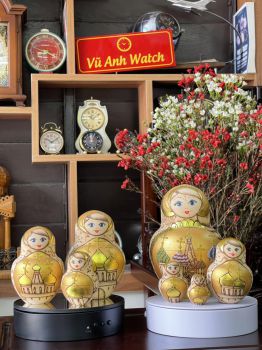 Búp bê Nga Matryoshka gỗ, vẽ thủ công 10 con 7BB001