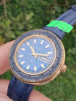 Đồng hồ Raketa giờ Quốc tế máy cơ Liên Xô CCCP bọc vàng và cách sử dụng