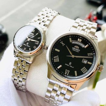 Đồng Hồ Đôi Orient Automatic SEV0P002BH (Nam) và SNR1P002B0 (Nữ)