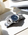 Đồng Hồ Nam Corniche La Grande Stainless Steel With Blue Dial