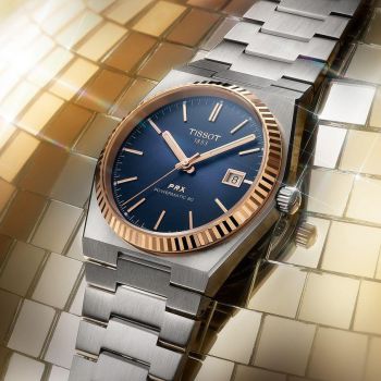 Đồng Hồ Nam TISSOT PRX POWERMATIC 80 STEEL 18K GOLD T931.407.41.041.00