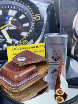 Bật lứa 252BL044 zippo kèm bao da và tẩu Hổ Phách Nga