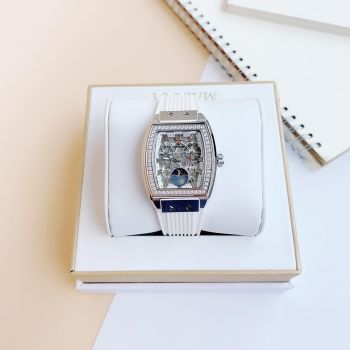 Đồng hồ HANBORO Phiên bản moonphase vỏ trắng