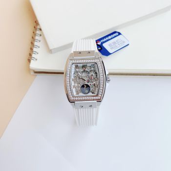 Đồng hồ HANBORO Phiên bản moonphase vỏ trắng