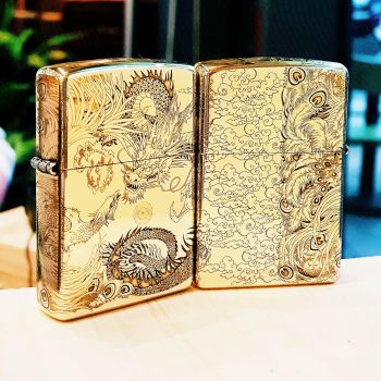 Bật lửa Zippo 252BL006 RỒNG & PHƯỢNG HOÀNG LỬA: Sự kết hợp độc đáo của nghệ thuật và chất lượng