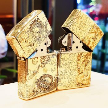 Bật lửa Zippo 252BL006 RỒNG & PHƯỢNG HOÀNG LỬA: Sự kết hợp độc đáo của nghệ thuật và chất lượng