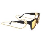 Kính Mát Nữ Gucci GG1023S 004 With Detachable Chain Màu Vàng Đen