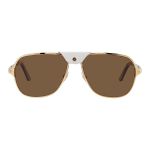 Kính Mát Nam Cartier Brown Pilot Men's Sunglasses CT0165S 010 Màu Nâu