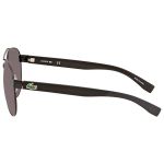 Kính Mát Lacoste Grey Round Unisex Sunglasses L185S 001 60 Màu Xám Đen