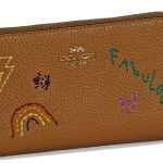 Ví Coach Medium ID Zip Wallet With Diary Embroidery Màu Nâu