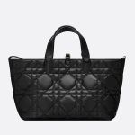 Túi Xách Tay Nữ Dior Medium Toujours Bag Black Macrocannage Calfskin Màu Đen