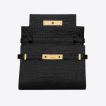 Túi Xách Nữ Yves Saint Laurent YSL Manhattan Small Shoulder Bag In Shiny Crocodile 675626DND0W1000 Màu Đen
