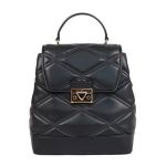 Balo Nữ Michael Kors MK Serena MD Quilted Leather Flap Backpack In Black Màu Đen