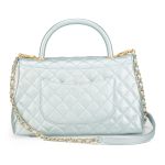 Túi Đeo Chéo Nữ Chanel Coco 10.5 Flap Bag With Top Handle Màu Xanh Lam Sáng