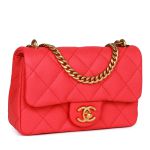 Túi Đeo Chéo Nữ Chanel Mini Flap Bag Pink Caviar Antique Gold Hardware Màu Đỏ Hồng