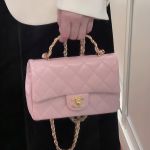Túi Đeo Chéo Nữ Chanel Mini Handle Bag Pink Màu Hồng Nhạt