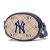 Túi Đeo Chéo MLB Kids Monogram Jacquard Rattan Cross Bag New York Yankees 7ACRMD233-50BGD Màu Kem/Xanh