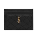 Ví Nữ Yves Saint Laurent YSL Gaby Card Case In Quilted Lambskin Màu Đen