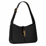 Túi Xách Nữ Yves Saint Laurent YSL Le 5 À 7 Hobo Bag In Croccodile-Embossed Shiny Leather Màu Đen