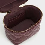Túi Đeo Chéo Nữ Charles & Keith CNK Nezu Quilted Boxy Bag Dark CK2-80271114 Màu Nâu Chocolate