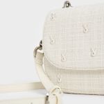 Túi Đeo Vai Nữ Charles & Keith CNK Bunny Tweed Beaded Handle Bag CK2-50160120 Màu Trắng