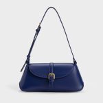 Túi Đeo Vai Nữ Charles & Keith CNK Annelise Double Belted Shoulder Bag - Navy CK2-20781953 Màu Xanh Navy