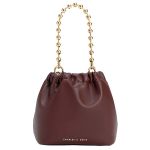 Túi Xách Nữ Charles Keith CNK Aldora Beaded Handle Bucket Bag CK2-10781947 Màu Nâu Chocolate