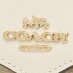 Ví Coach Gold Letter Jacquard Logo Anti-scratch Leather Flap Envelope Clip-White Màu Nâu - Trắng