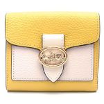Ví Nữ Coach Georgie Small Wallet In Colorblock C6950 Màu Vàng Trắng