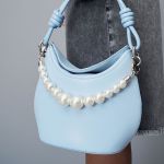 Túi Đeo Chéo Nữ Charles & Keith CNK Bead-Embellished Knotted Handle Bag CK2-10270963 Màu Xanh Blue