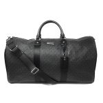 Túi Du Lịch Michael Kors MK Leather PVC Travel Logo Duffle Large Bag Printed Duffel Luggage Black Màu Đen