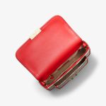 Túi Đeo Chéo Michael Kors MK Sloan Editor Medium Logo Jacquard Messenger Bag Màu Đỏ
