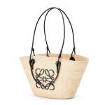 Túi Tote Loewe Anagram Basket Bag In Iraca Palm And Calfskin A223T43X02 Màu Kem Đen