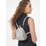 Balo Michael Kors MK Abbey Mini Quilted Backpack Màu Trắng Xám