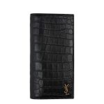 Ví Nam Yves Saint Laurent YSL Black Croc Monogramme Continental Wallet Màu Đen