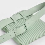 Túi Đeo Hông Nữ Charles & Keith CNK Textured Drawstring Belt Bag CK2-80671067 Mint Green Màu Xanh Mint