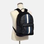 Balo Nam Coach West Backpack In Signature Canvas With Varsity Stripe 3001 Màu Đen