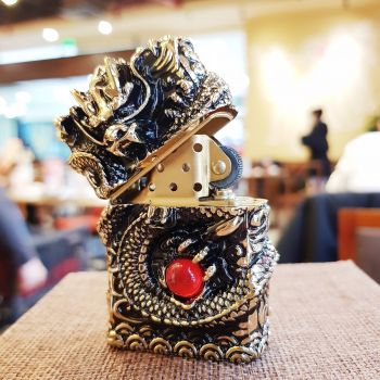 Bật lửa Zippo 252BL005 Zr rồng bằng đồng nguyên khối