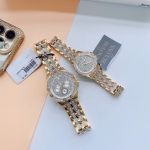 Đồng hồ Cặp đôi siêu hiếm Bulova tông gold đính full đá cực sang chảnh