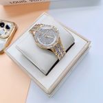 Đồng hồ Cặp đôi siêu hiếm Bulova tông gold đính full đá cực sang chảnh