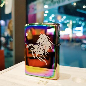 Bật lửa Zippo 252BL055 Ngựa 3D màu loang 7 sắc