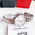 Đồng hồ Cặp đôi Tissot silver sang trọng: T063.409.11.018.00 vs T063.209.11.038.00