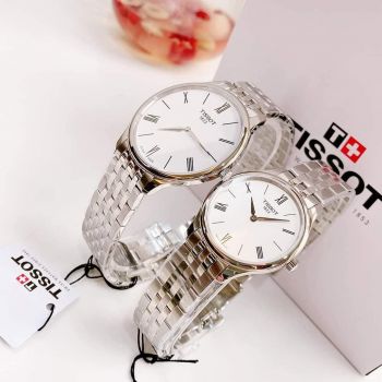Đồng hồ Cặp đôi Tissot silver sang trọng: T063.409.11.018.00 vs T063.209.11.038.00